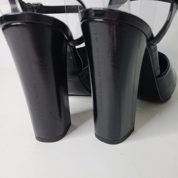 Jil Sander Runway Black Heeled Mule Ankle Strap Shoes - Picture 5 of 14